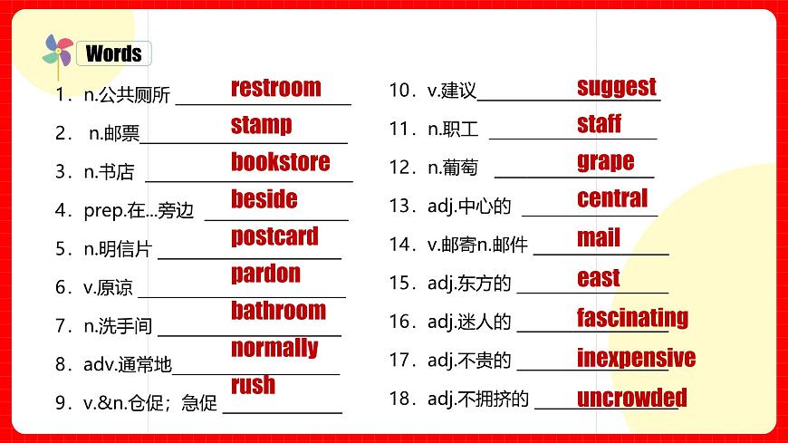 人教版九年級英語全一冊 Unit 3 單元復習課件第7頁