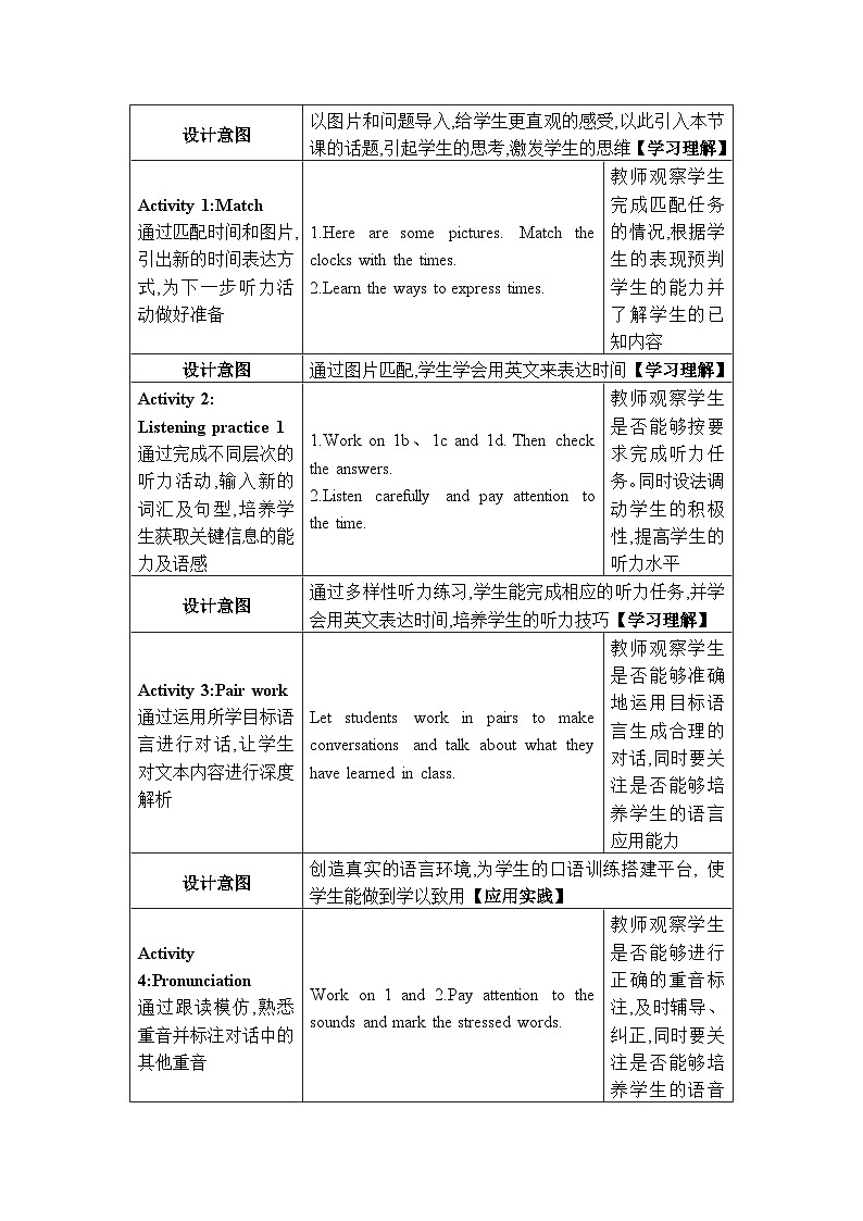 人教版(2024)七年级英语上册Unit 6 A Day in the Life第一课时Section A (1a-2e)教案第2页