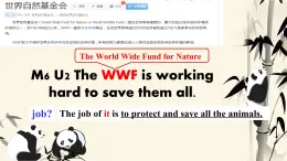 外研版新标准英语八年级上册Module6Unit2The WWF is working hard to save them all课件