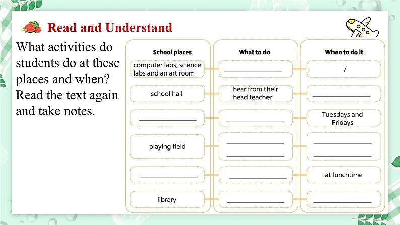 【核心素养】北师大版英语七年级上册 Unit 2 School Life Lesson 4 My Favourite School Places (课件)第8页