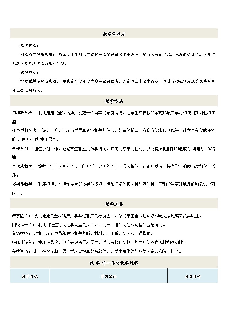 Unit 2 第1课时listening and speaking 教学设计第3页