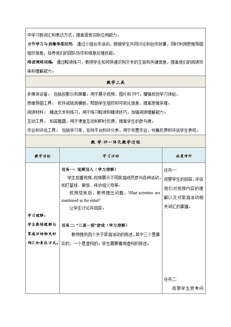 Unit 2 第3课时 Thinking Skills and Reading Stradegies教学设计第3页