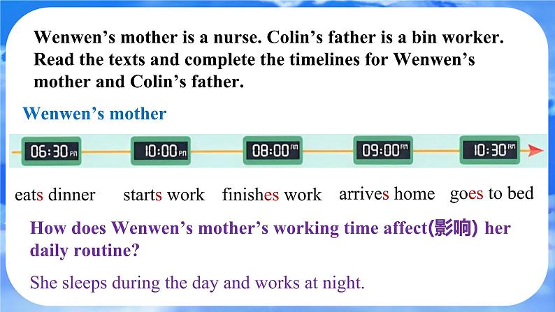 Unit 6 A Day in the Life Section B Reading Plus 课件- 2024-2025学年人教版七年级英语上册第6页