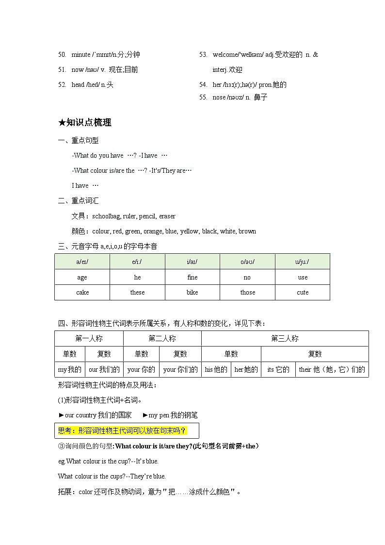 新课预习Starter Unit 2 Keep tidy!(含答案)-七年级英语(人教版2024)第2页