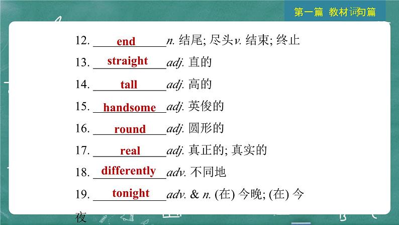 中考英语 教材词句篇 七年级下册 第5 讲 Units 9 ~ 12 习题课件第4页