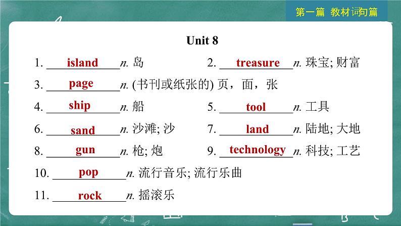 中考英语 教材词句篇 八年级下册 第14 讲 Units 7 ~ 8 习题课件05