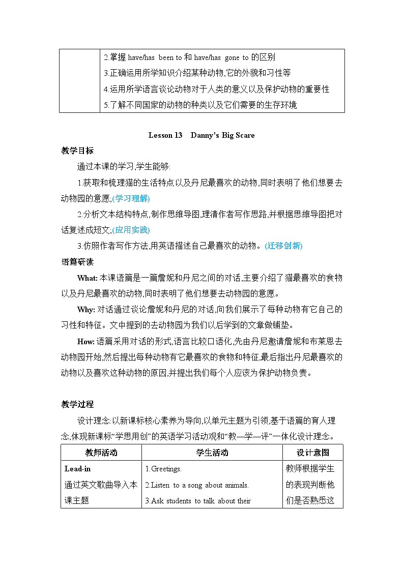 Unit 3 Lesson 13 Danny's Big Scare教案 第2页