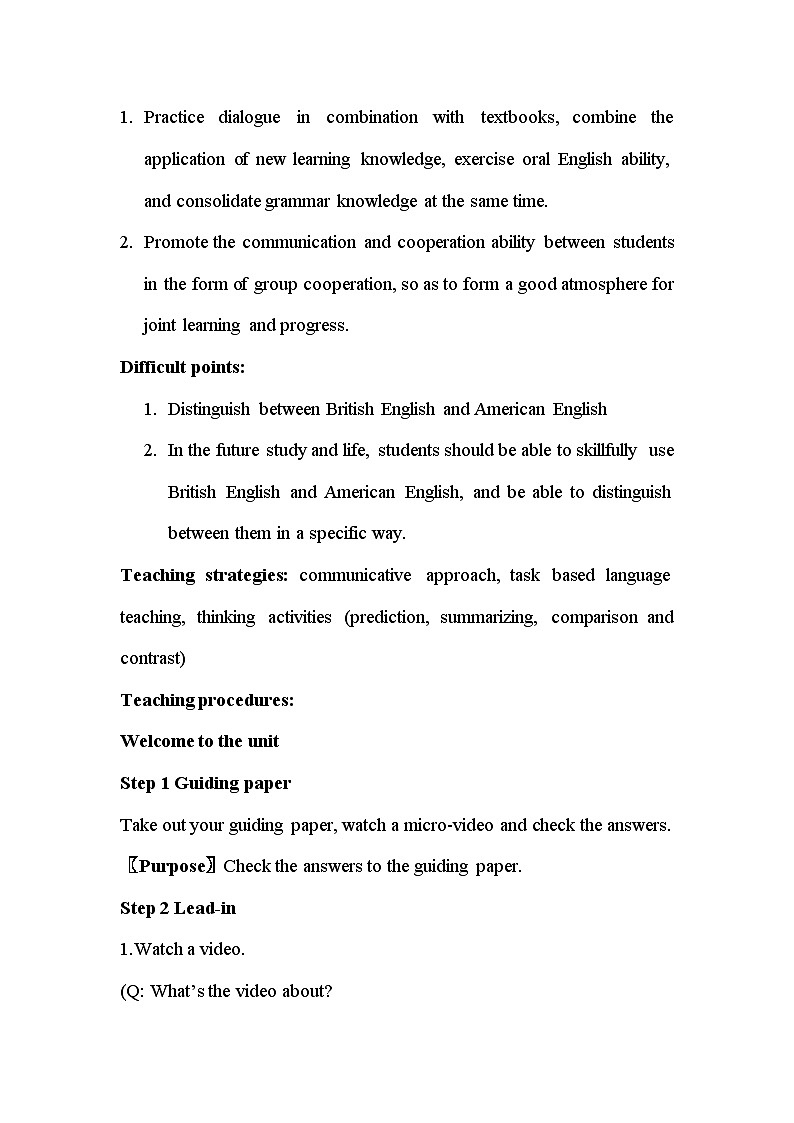译林版英语八年级上册Unit 2 School lifeWelcome to the unit教案03