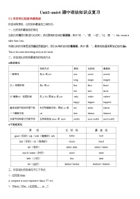 Unit1~unit4期中语法复习+练习讲义-2024-2025学年译林版英语八年级上册