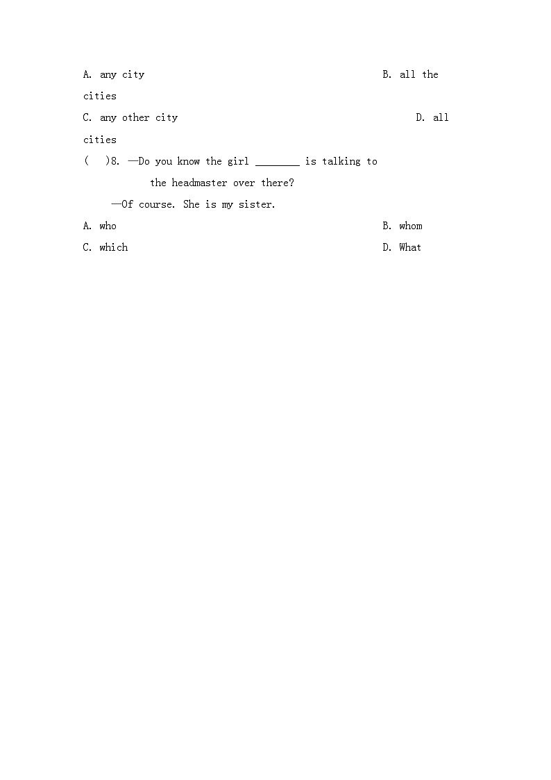 人教版英语 八年级 上册Unit 4 What's the best movie theater 同步练习第2页