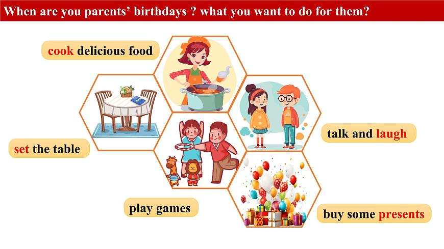 冀教版七上英語第4單元Lesson 3 Grandma's birthday party課件第5頁