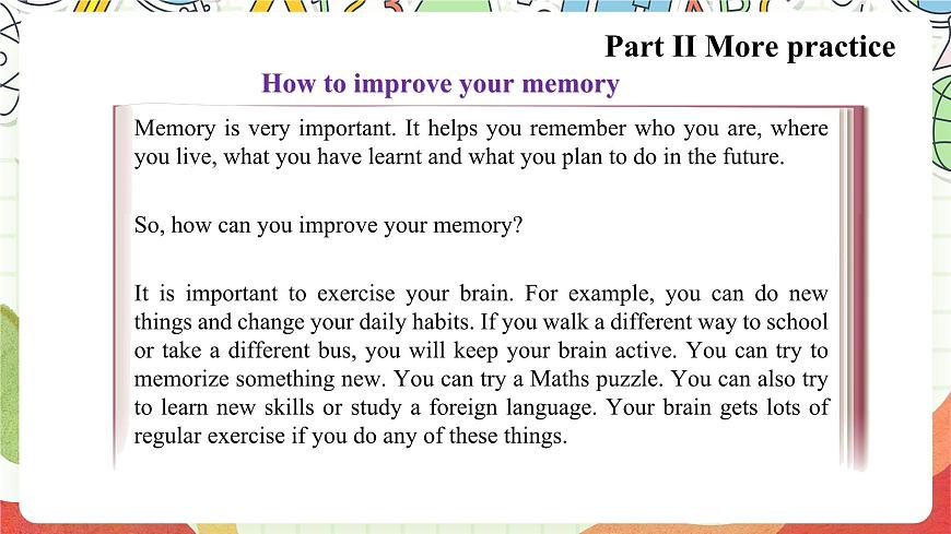 滬教牛津版(六三制三起)英語八上Unit 7 Memory More practice課件第4頁