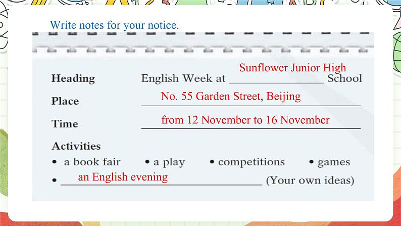 沪教牛津版(六三制三起)英语八上Unit 8 English Week Writing课件第6页