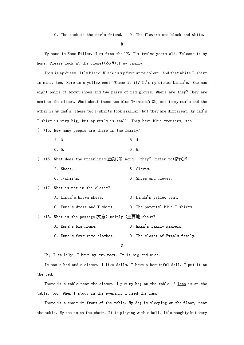 宁夏2024七年级英语上册 Starter Unit1-3学情评估试卷(附答案人教版)第3页