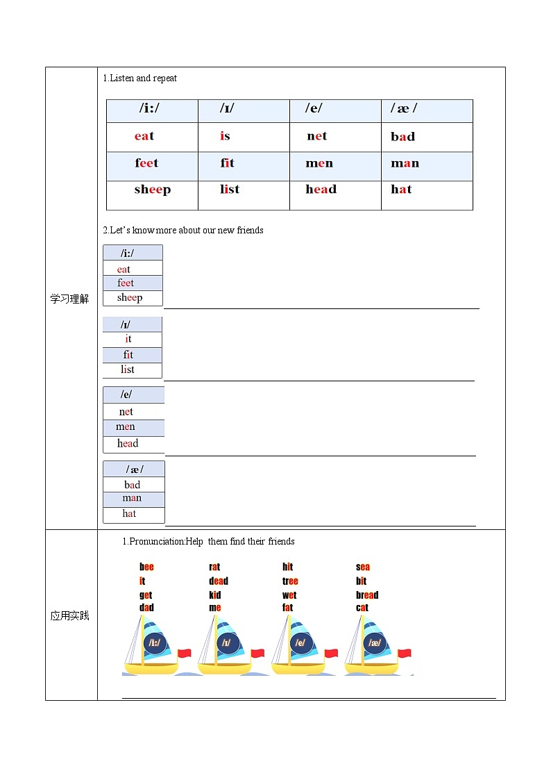 Unit 1(第2课时 Section A Pronunciation-2e)(导学案)第2页