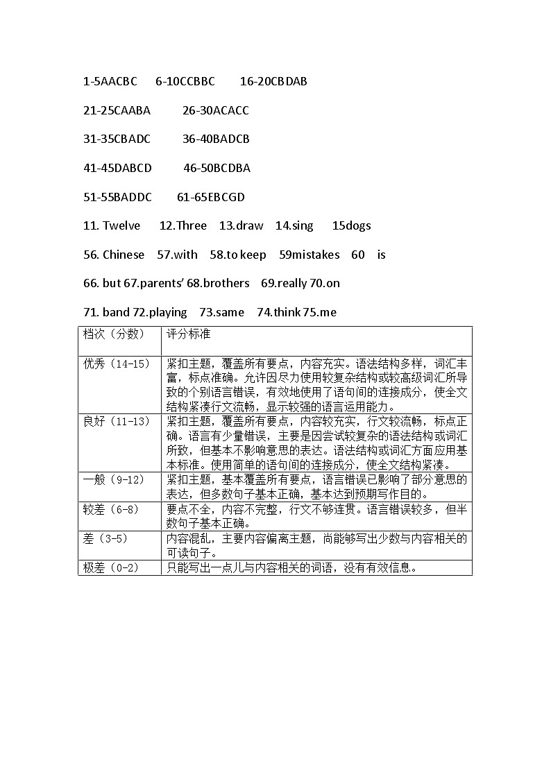 内蒙古自治区通辽市科尔沁左翼中旗联盟校2024-2025学年七年级上学期期中考试英语试题01
