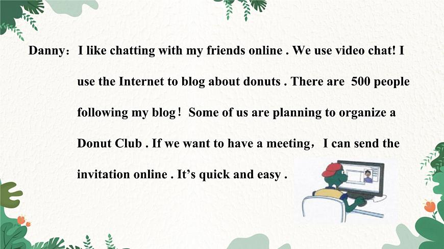 冀教版英語八年級(jí)下冊(cè) Unit4 The Internet Connects Us Lesson 19 How Do You Use the Internet？課件第7頁(yè)