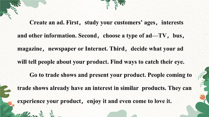 冀教版英語八年級下冊 Unit5 Buying and Selling Lesson 29 How to Push a Product課件第7頁