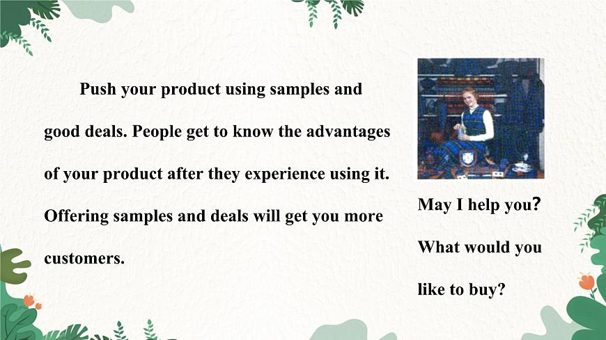 冀教版英語八年級下冊 Unit5 Buying and Selling Lesson 29 How to Push a Product課件第8頁