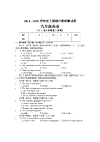 河南省驻马店市汝南县2024-2025学年九年级上学期11月期中英语试题