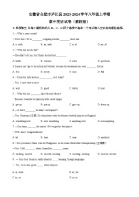 安徽省合肥市庐江县2023-2024学年八年级上学期期中英语试卷（原卷版）