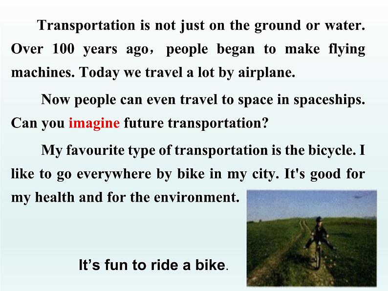 2024冀教版八上英语Unit 6 Go With Transportation Lesson 33 Life on Wheels课件07