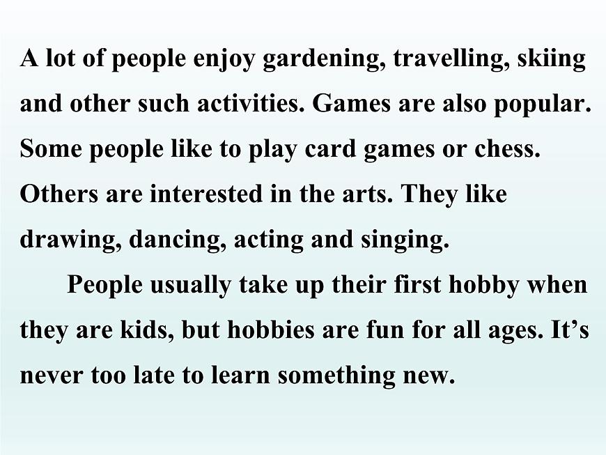 2024冀教版八上英語Unit 7 Enjoy Your Hobby Lesson 38 Hobbies Are Fun課件第6頁