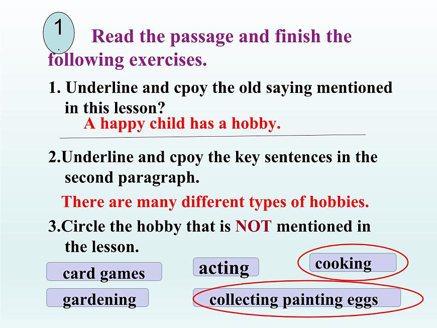 2024冀教版八上英語Unit 7 Enjoy Your Hobby Lesson 38 Hobbies Are Fun課件第7頁