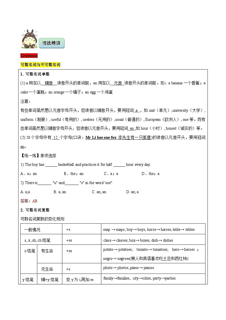 7A Unit 5 A healthy lifestyle Grammar~ Further study知识点讲义 牛津译林版第2页