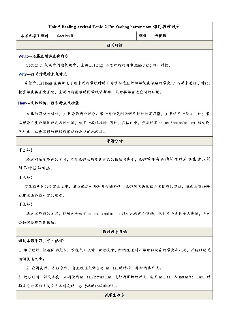 Unit 5 Topic 2 Section C课教学设计第1页