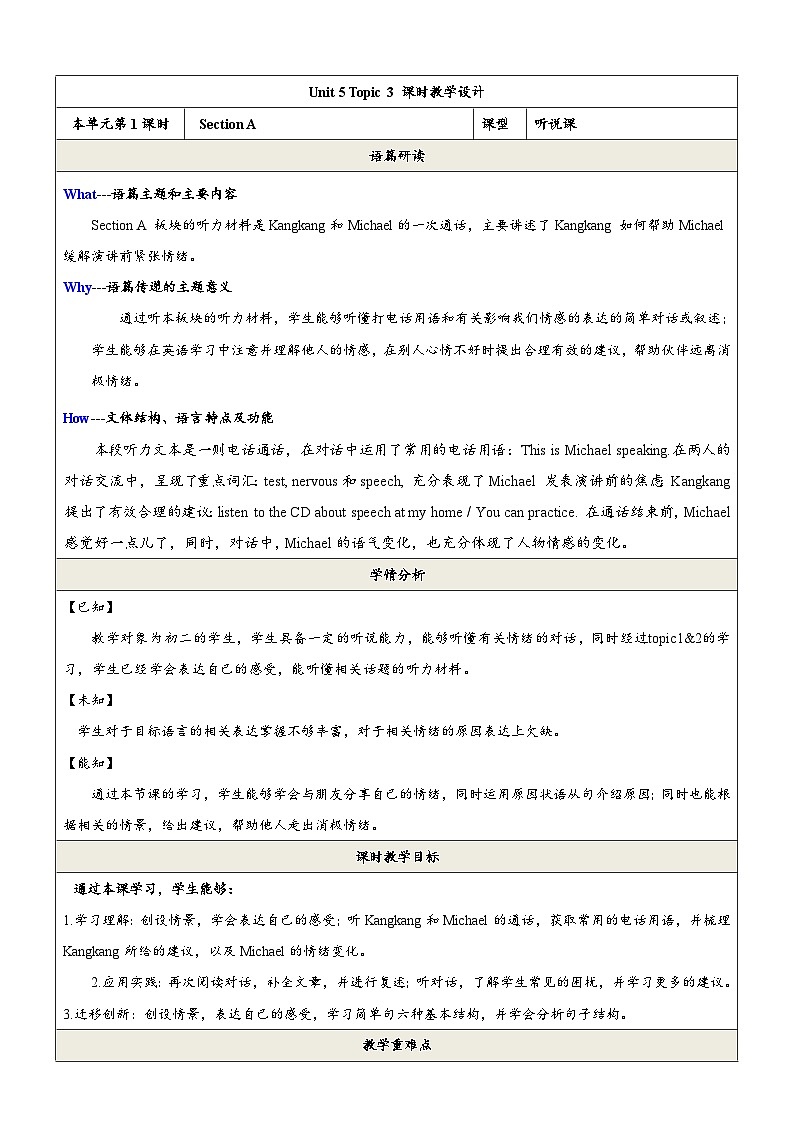 Unit 5 Topic 3 第1课时 课教学设计(仁爱版八年级下).第1页