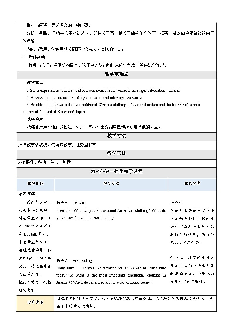 仁爱科普版英语八年级下册Unit8 Our Clothes Topic 3 Section D课件+单元整体教学分析+教学设计+素材02