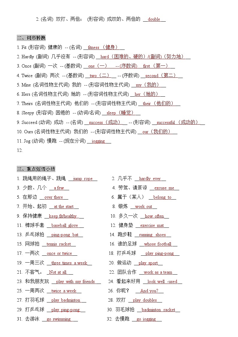 2025新人教版七年级下册英语 Unit 3知识点梳理及语法讲义(教师版)第2页