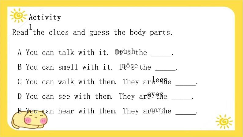 Unit 3 All about me Lesson 1 Me and my body 课件-(冀教版2024)第4页