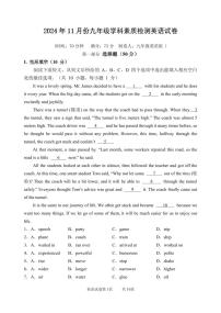 广东省深圳市深圳市2024-2025学年九年级上学期份学科素质检测英语试题