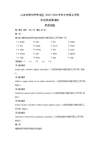 2024-2025学年山东省青岛市李沧区七年级(上)阶段性质量调研期中英语试卷（解析版）