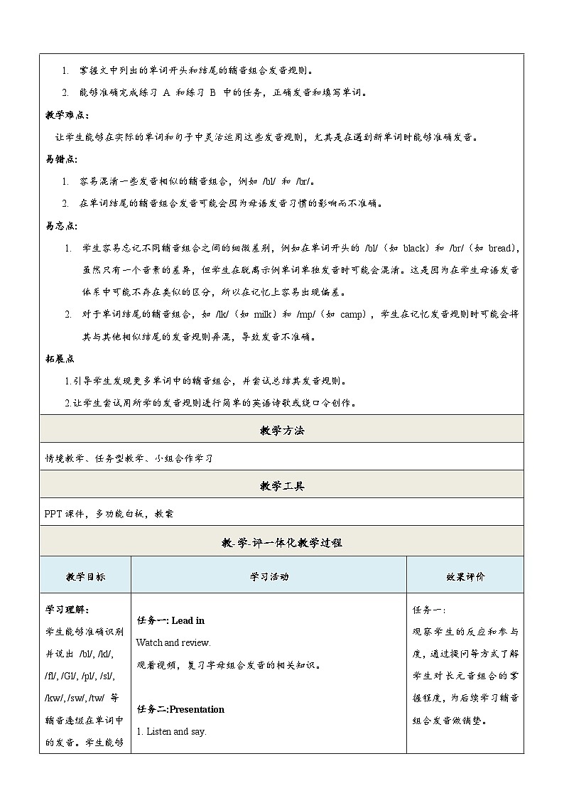 Unit7 Be wise 七上with money 第4课时 Pronunciation教学设计第2页