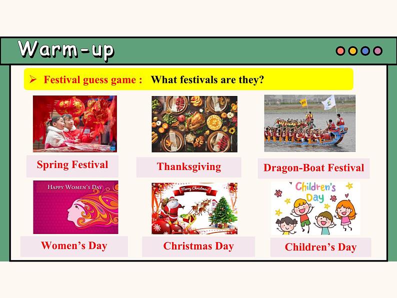 主题情境2024新教材课件 Unit 4 Time to celebrate Presenting Ideas&Reflection (含视频)外研版七上第5页