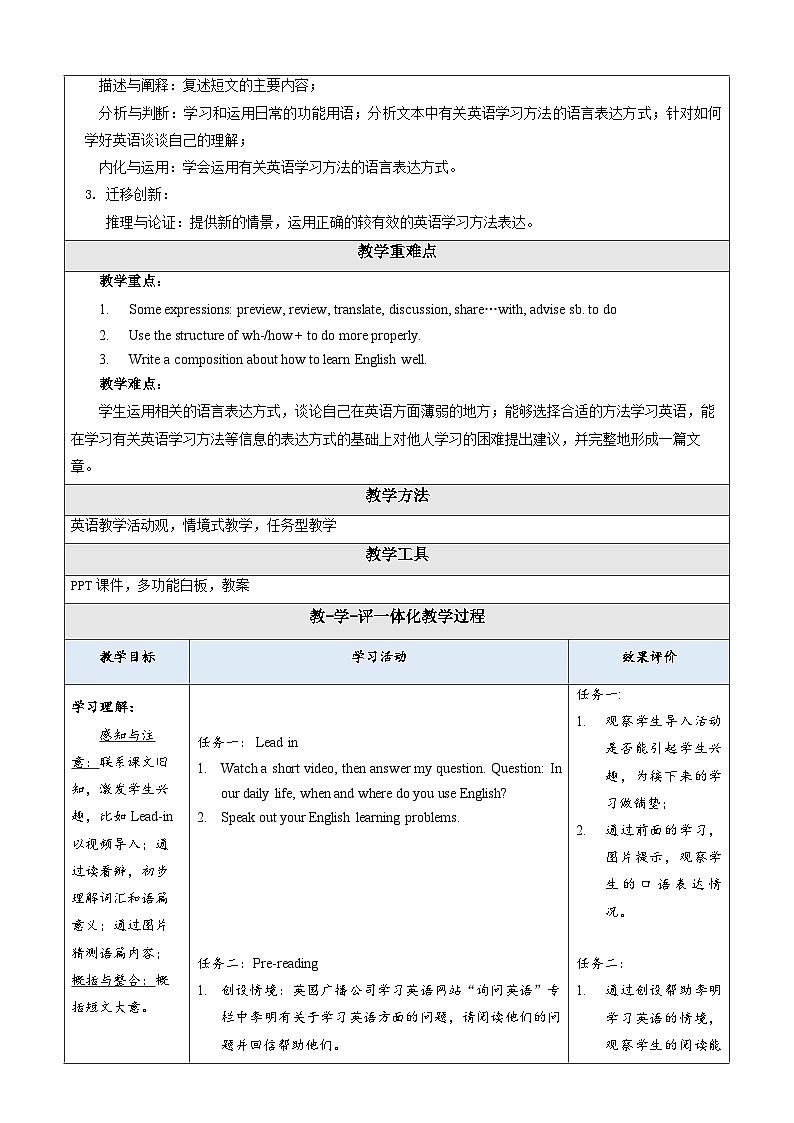 Unit 3 English Around the World Topic 3 Section C 教学设计第2页