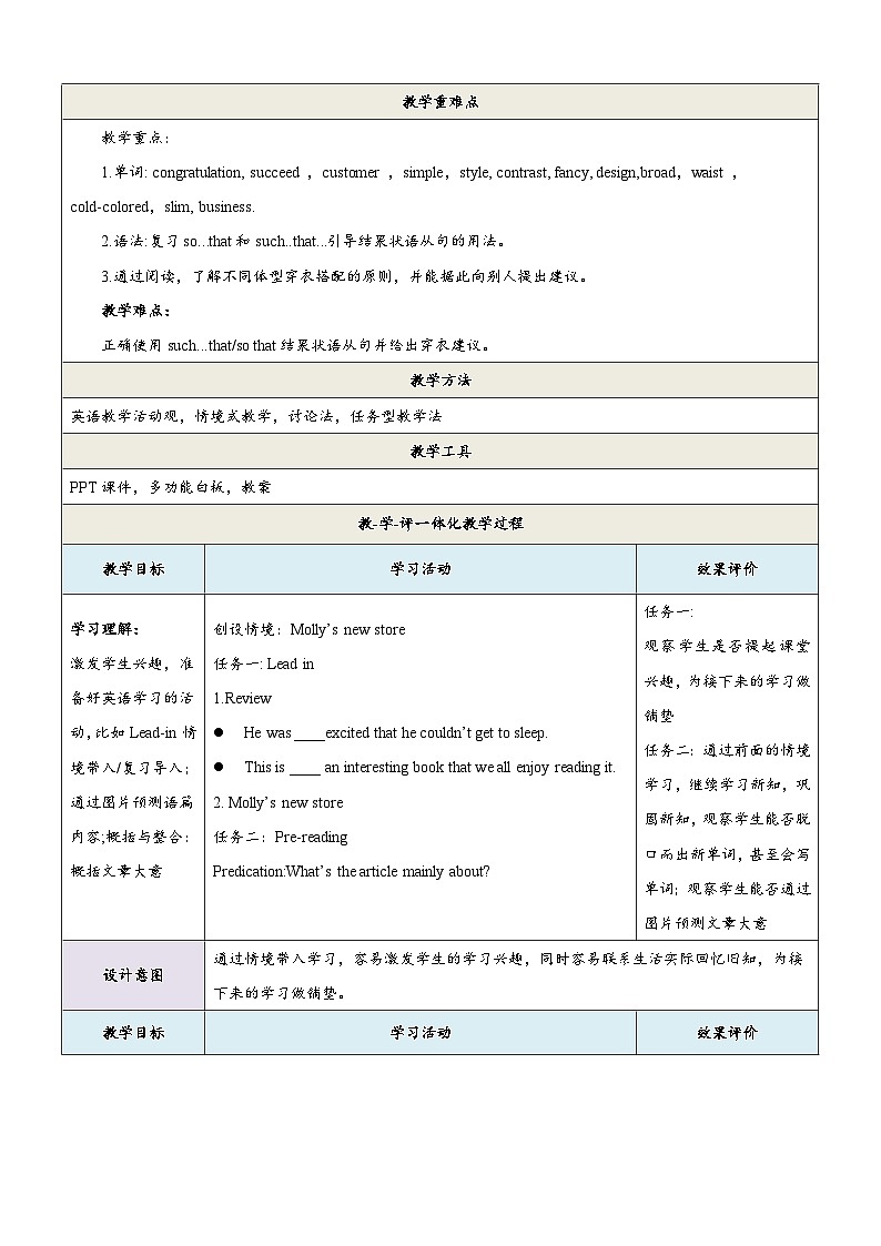 仁爱科普版英语八下 Unit 8 Topic 1 《 We will have a class fashion show》Section C 教案第2页