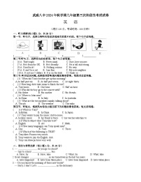 甘肃省武威市凉州区武威第八中学2024-2025学年九年级上学期11月月考英语试题