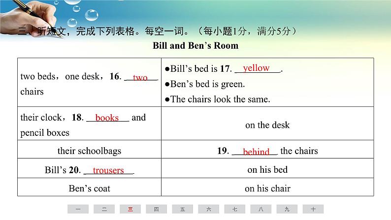 人教版(2024新版)七年级上册英语Starter Units 1—3 素养评估 课件第8页
