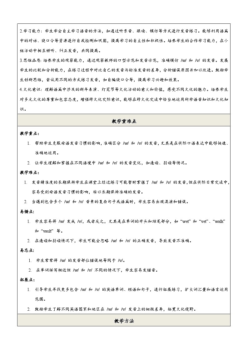 Unit 8 Let's celebrate! 第4课时 Pronunciation教学设计第2页