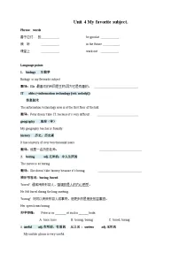 初中英语人教版(2024)七年级上册(2024)Unit 4 My Favourite Subject课堂检测