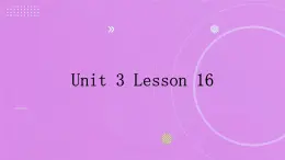 初中英语Unit3Lesson16课件2023-2024学年冀教版英语九年级全册