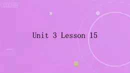 初中英语Unit3Lesson15课件2023-2024学年冀教版英语九年级全册