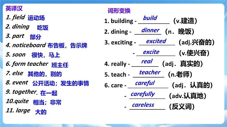 新译林版英语七上Unit 3 Revision 复习课件第4页