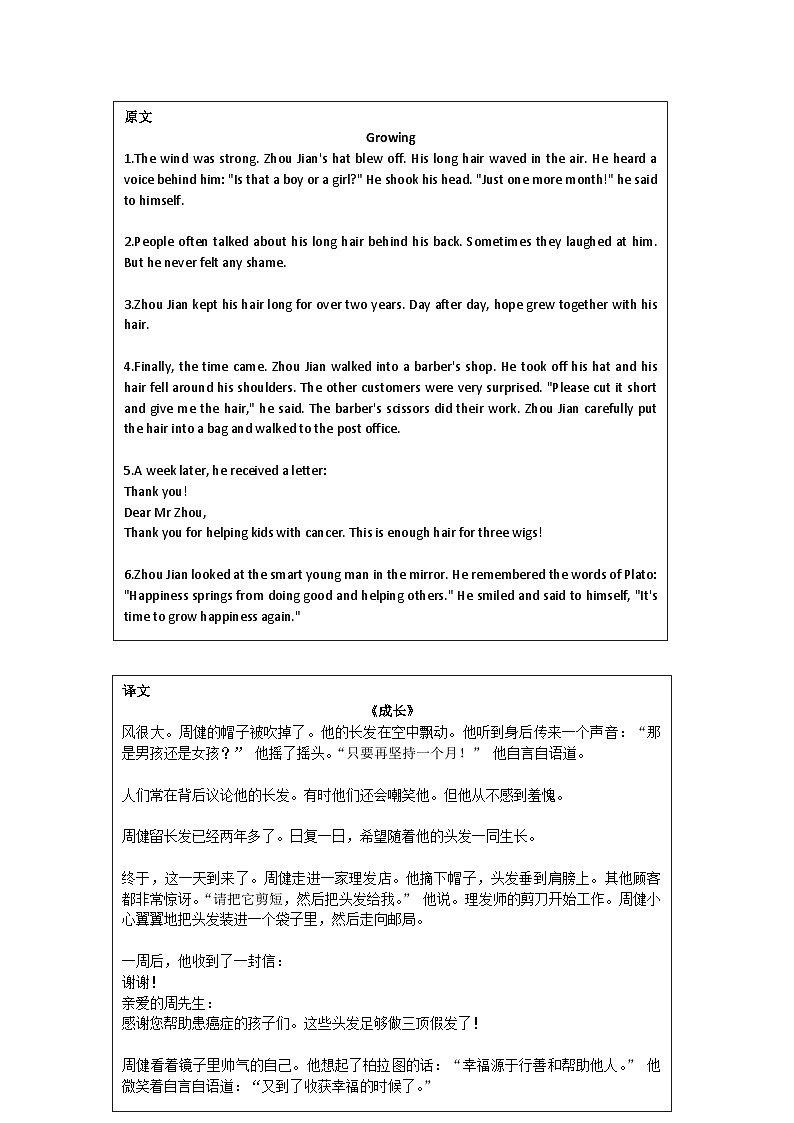 外研版2024七年级英语下册Unit 1 The secrets of happiness:Reading for writing 课文逐句精讲 讲义第2页