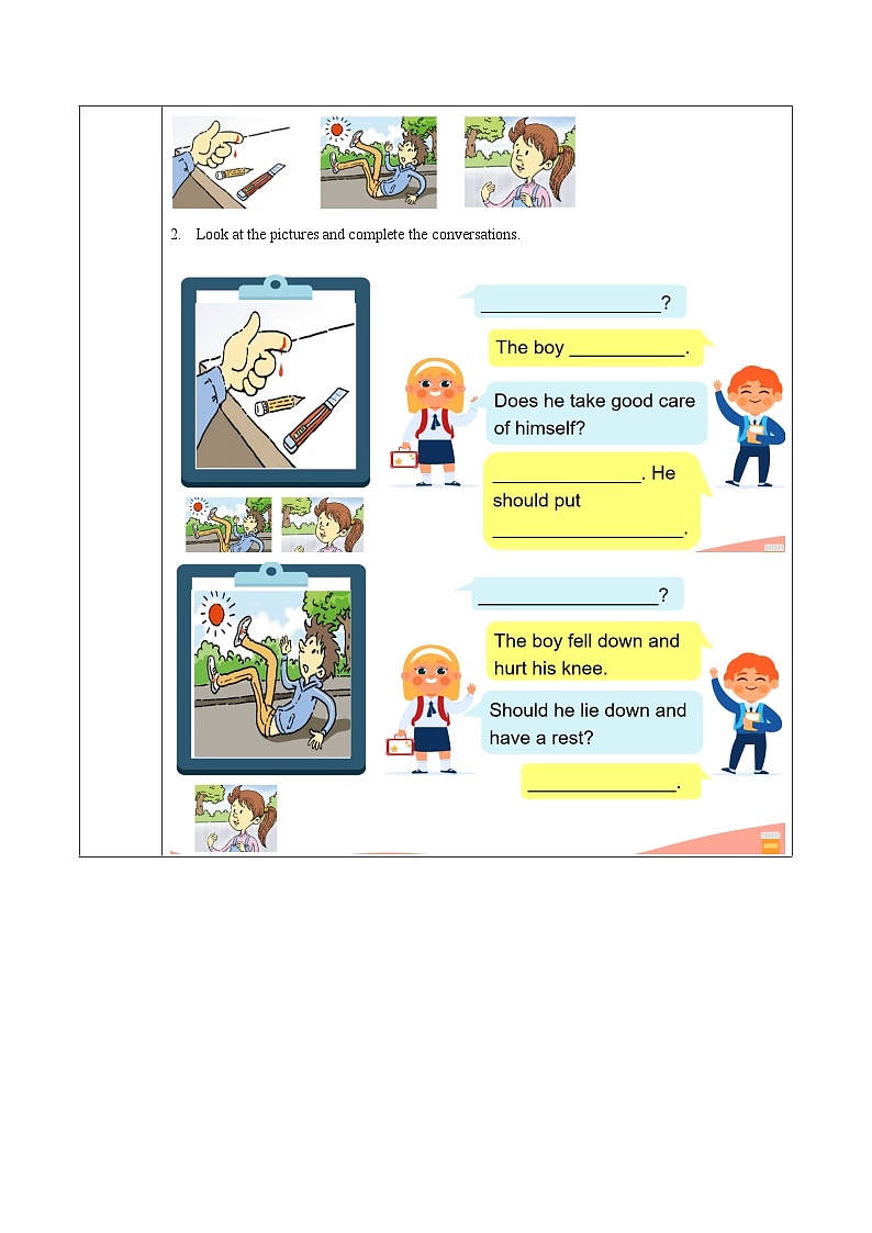 人教版英语八下 Unit 1 What's the matter 第4课时 Section B 1a-1d 导学案第2页