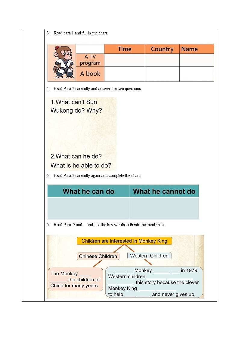 人教版英语八下 Unit 6 An old man tried to move the mountains 第3课时 Section A 3a-3c 导学案第3页